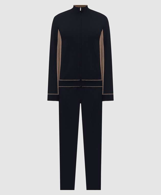 Bertolo Cashmere Синий спортивный костюм с логотипом 9026330025859026340025