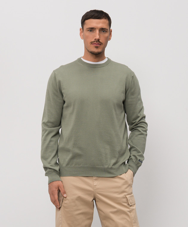 Woolrich Джемпер кольору хакі з вишивкою логотипа CFWOKN0331MRUF0787 зображення 3