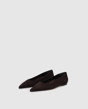Aeyde Темно-коричневі замшеві балетки Cassy FLSNDP8FL130FW24953017