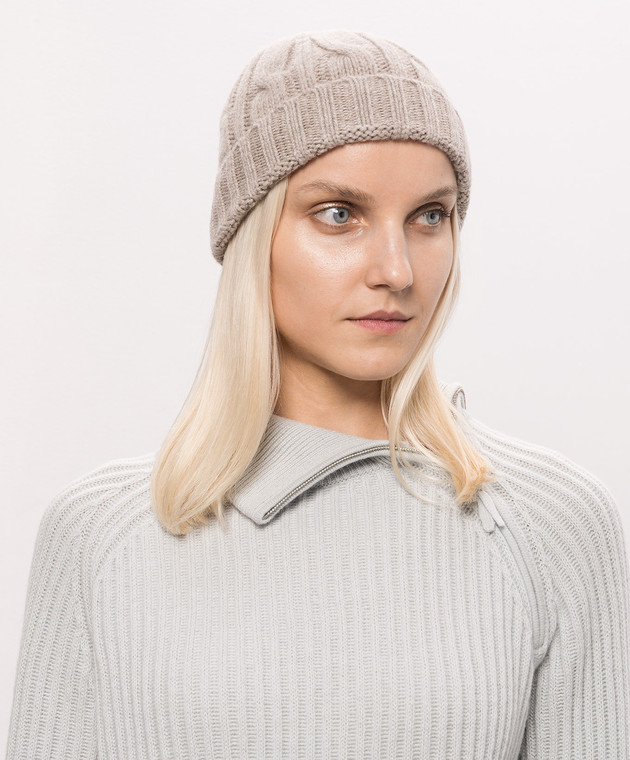 Allude Бежева шапка з кашеміру 26511223 зображення 2