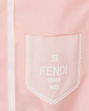 Fendi Детское розовое платье с вышивкой логотипа JFB865AEXZ46