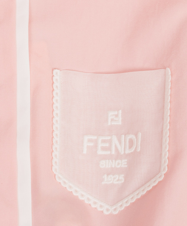Fendi Детское розовое платье с вышивкой логотипа JFB865AEXZ46 изображение 3