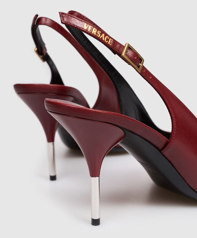 Versace Бордовые кожаные слингбеки Nyx 10244361A17282 изображение 5