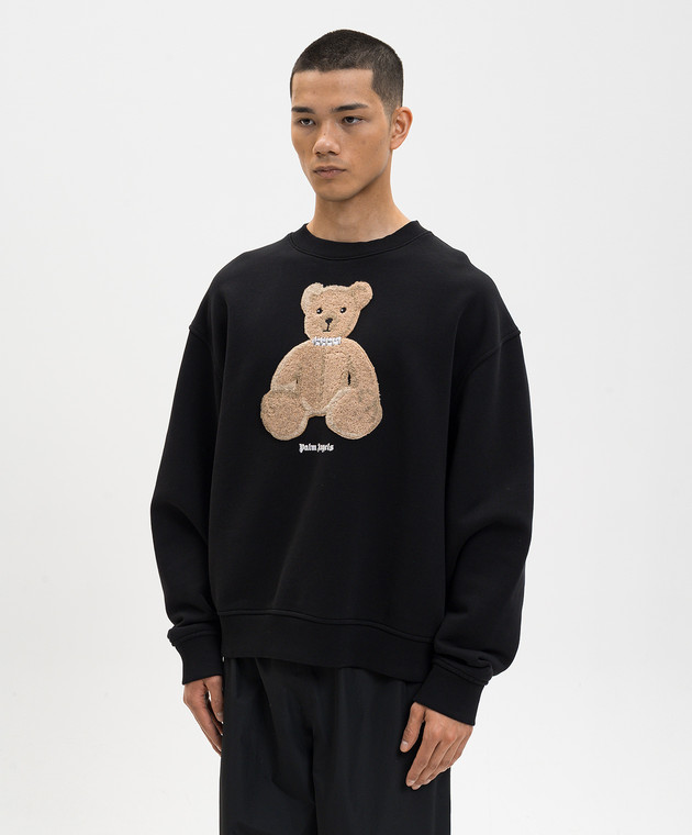 Palm Angels Чорний світшот з нашивкою Bear PMBA08HS26FLE009 зображення 3