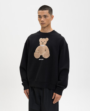 Palm Angels Чорний світшот з нашивкою Bear PMBA08HS26FLE009