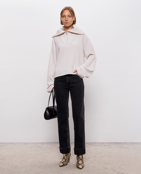 Solotre Светр кольору айворі з вовни M3AC0001