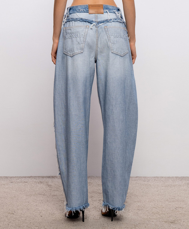 Alexander Wang Голубые джинсы-бананы с эффектом изнанки 4DC3264132 изображение 4