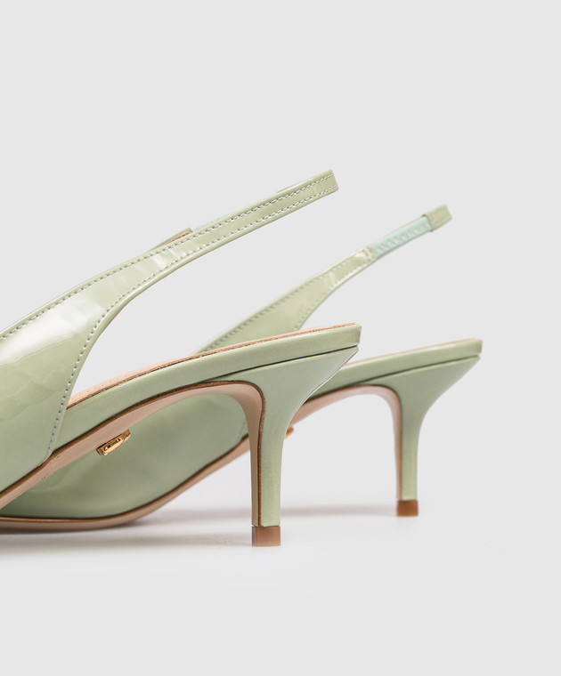 Babe Pay Pls Зеленые кожаные лакированные слингбеки 215604LA изображение 5