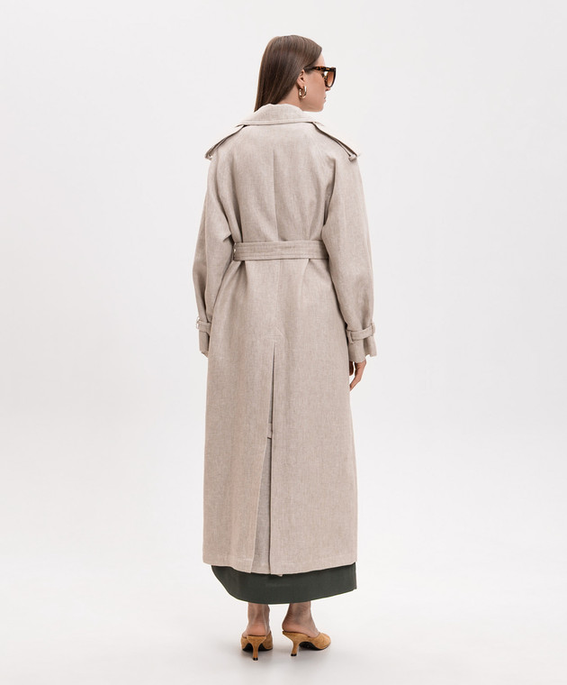 Max Mara Бежевий тренч MXSPEDAGGI з льону MXSPEDAGGI зображення 4