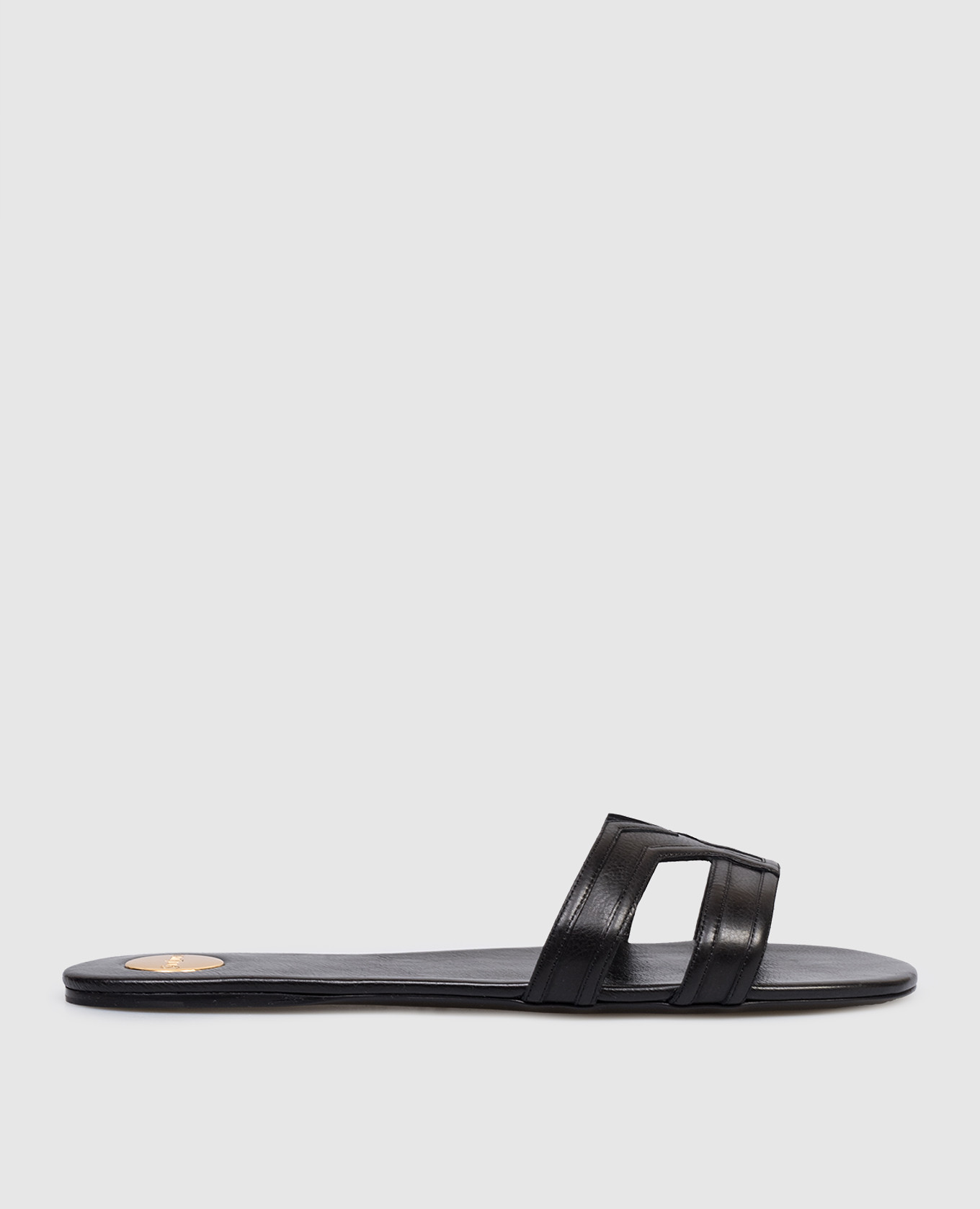 Черные кожаные шлепанцы MABROUKA