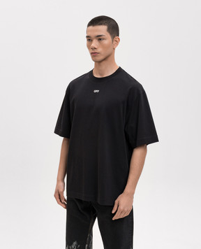 Off-White Чорна футболка з принтом емблеми Chain Arrow 44MAA120S26J004