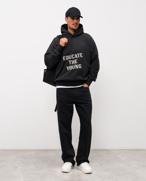 Fear of God Чорне худі Educate з вінтажним ефектом FG25FW1212110BHF