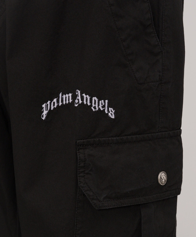 Palm Angels Чорні карго з вишивкою логотипа PMCF037S26FAB001 зображення 5