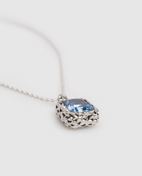 Darkai Сріблястий ланцюжок Aquamarine з підвіскою DICI0061