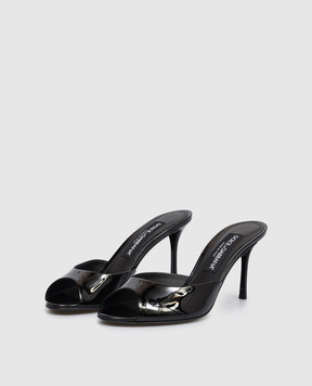 Dolce&Gabbana Чорні шкіряні лаковані мюлі Keira CR2023A1471