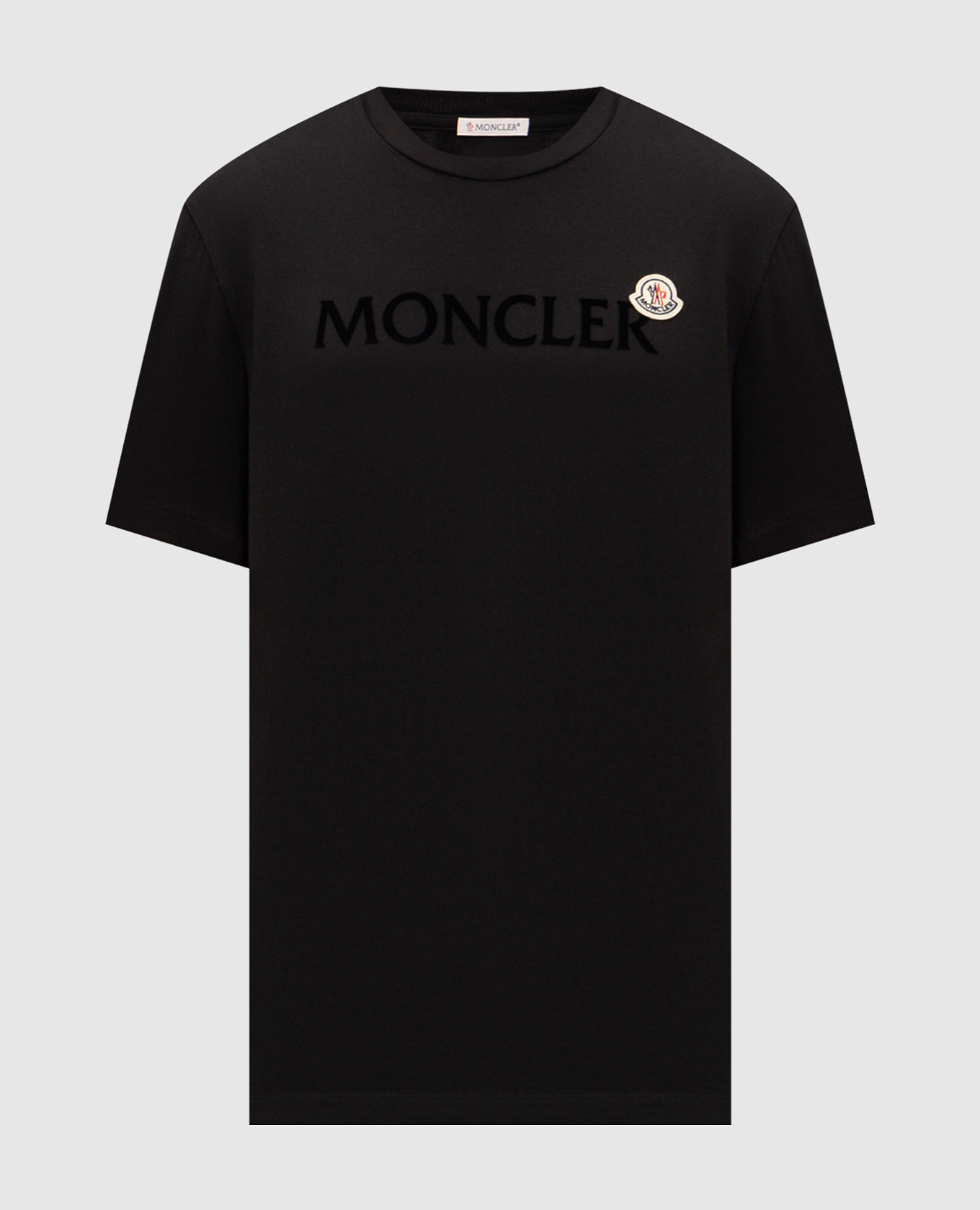 Черная футболка с фактурным принтом логотипа