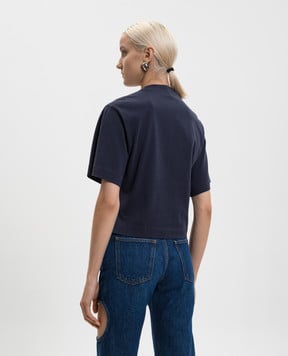 Off-White Синяя футболка с логотипом OWAA090F25JER003