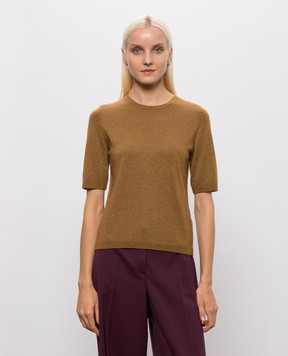 Allude Коричневый топ с шерстью с люрексом 26564100