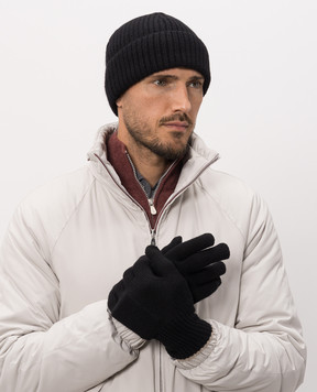 Brunello Cucinelli Перчатки черного цвета из кашемира M2293118
