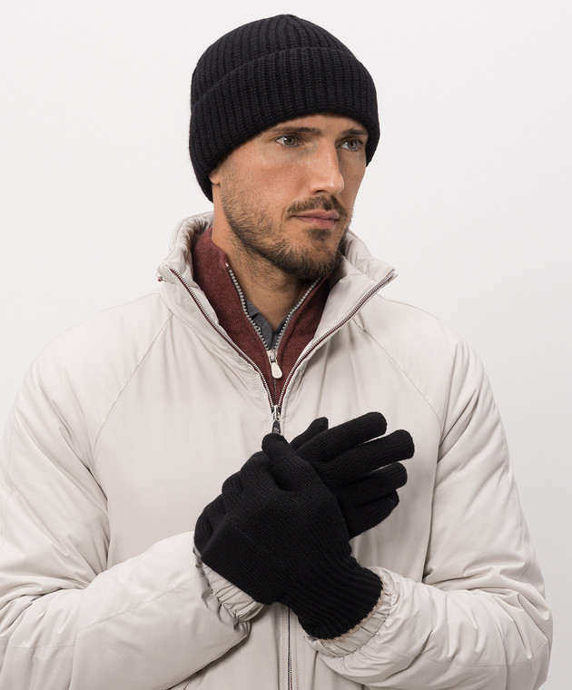 Brunello Cucinelli Рукавички чорного кольору з кашеміру M2293118 зображення 2