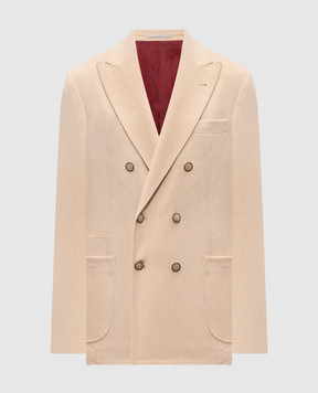 Brunello Cucinelli Бежевый пиджак из шерсти верблюда MV4617BBDH