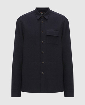Kiton Синя сорочка з вовни UMCBUBAK0141I