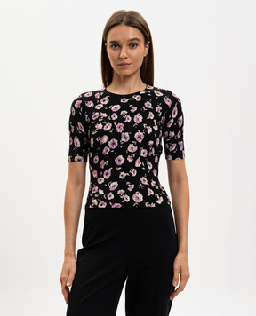 Twinset Чорний топ в квітковий принт 261TP3460