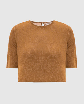 Twinset Коричневый топ в тканом узоре 261TP3141