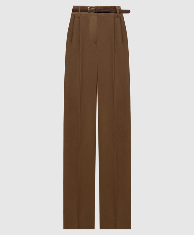 Max Mara Штани COCCO коричневого кольору з вовни MSTCOCCO