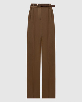 Max Mara Брюки COCCO коричневого цвета из шерсти MSTCOCCO