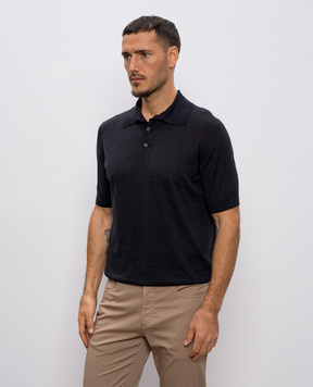 Brunello Cucinelli Серое поло с шелком MNB805405