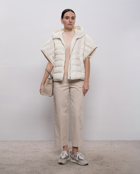 Peserico Бежевий топ в рубчик з люрексом A99096F1809310