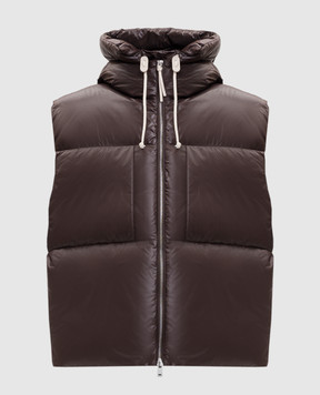 Jil Sander Коричневый стеганый пуховой жилет J40AF0175J70007