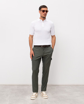 Cashmere&Whiskey Біле поло з тканим візерунком DOP267