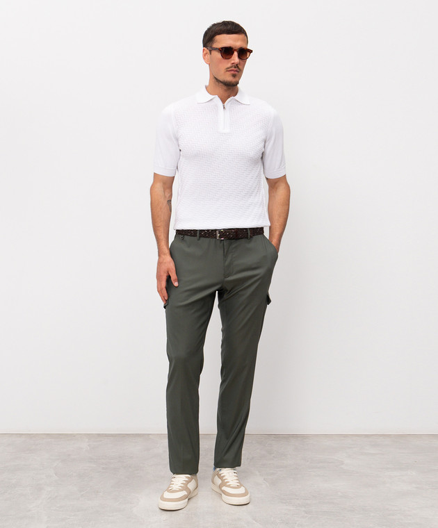 Cashmere&Whiskey Біле поло з тканим візерунком DOP267 зображення 2