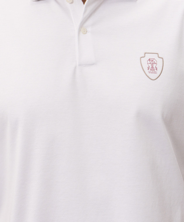 Brunello Cucinelli Белое поло с эмблемой M0B133940T изображение 4