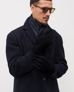 Stefano Ricci Сині комбіновані рукавички у візерунок M5G4300040W2PBCS