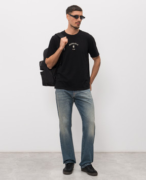 Maison Margiela MM6 Чорна футболка з принтом логотипа SH2GC0038M20048