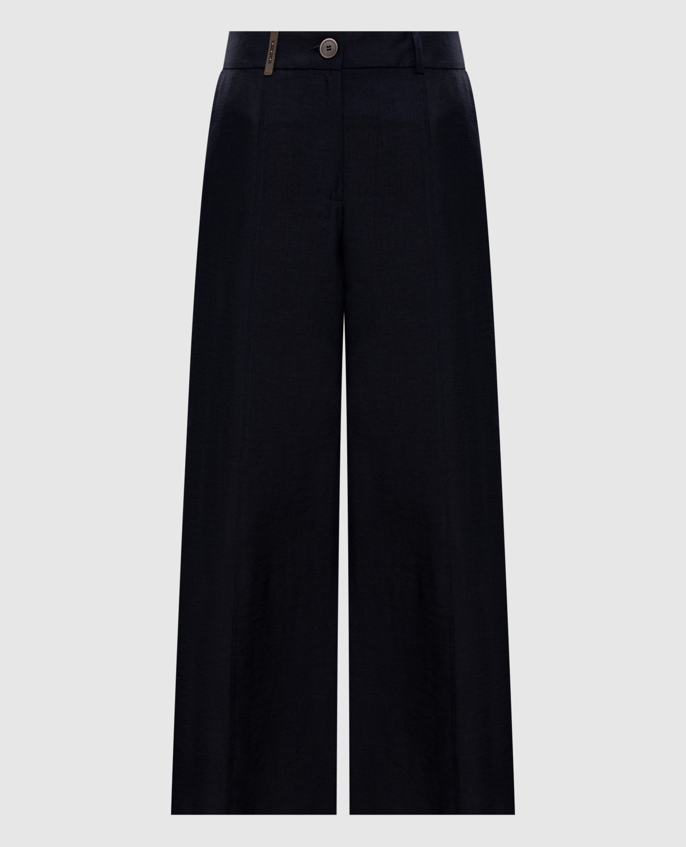 Синие брюки с брендовым патчем