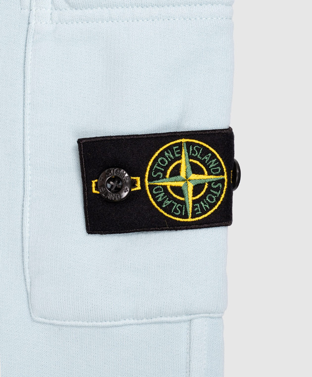 Stone Island Детские голубые джоггеры с патчем логотипа L2S166200002S0A2028 изображение 3