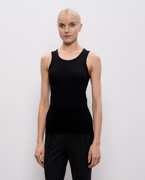 Thierry Mugler Черный топ в рубчик 26P3TO08515014