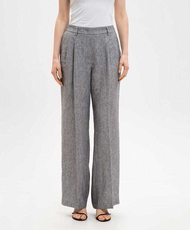 Peserico Сірі штани з льону P0433302629 зображення 3