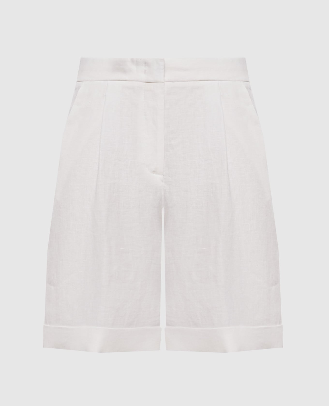Белые шорты из льна