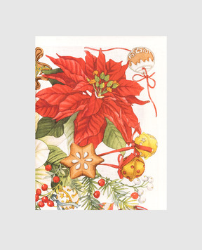 TESSITURA TOSCANA TELERIE Белая скатерть MARZAPE из льна в принт NT250123020067