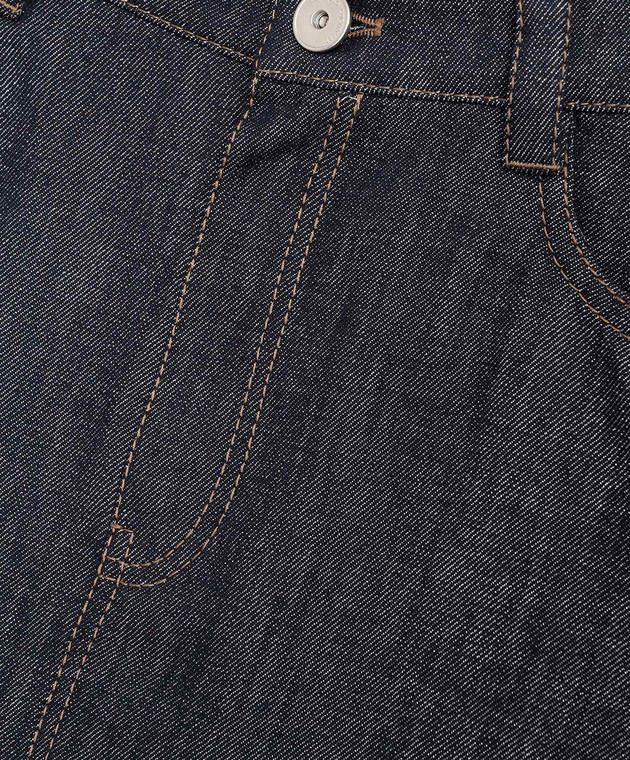 Brunello Cucinelli Дитяча синя джинсова спідниця з люрексом BB148G108B зображення 3