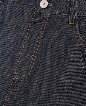 Brunello Cucinelli Дитяча синя джинсова спідниця з люрексом BB148G108B