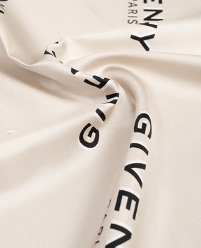 Givenchy Бежева хустка із шовку Shadow з логотипом 710009347017