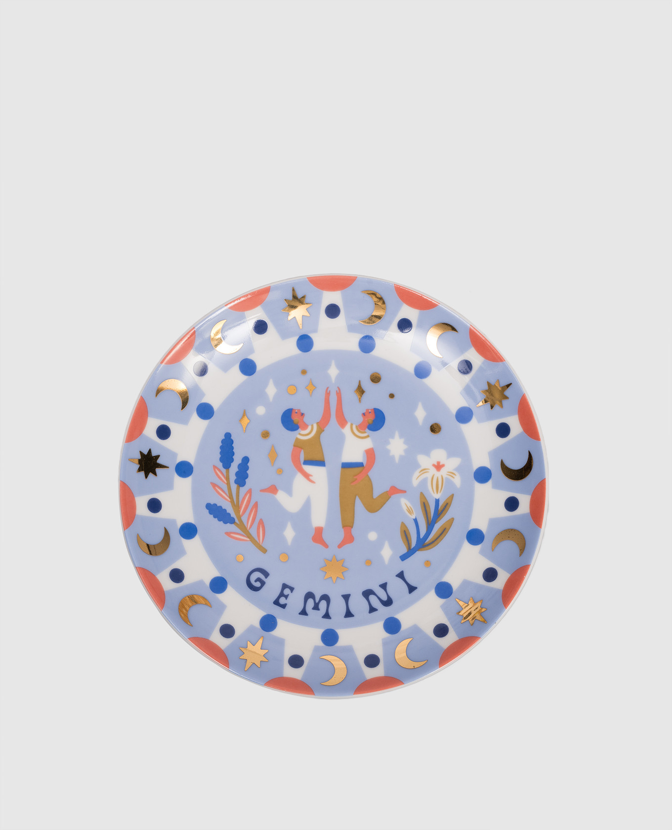 

Голубая фарфоровая тарелка для закусок Gemini, Голубой, Посуда