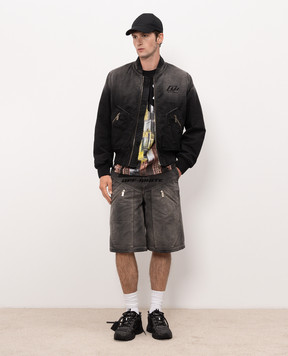Off-White Черная футболка с принтом Palace 44MAA027Z26J002