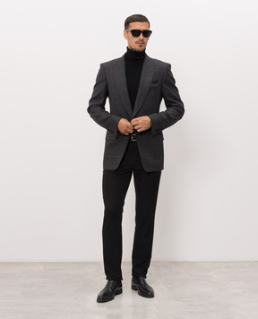 Tom Ford Сірий піджак з вовни в клітинку JLYP03W0154